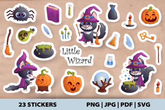 Cat Little Wizard 23 Stickers Review