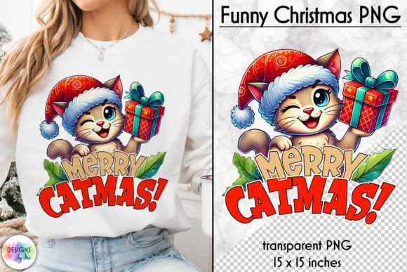Funny Cat Lover Christmas Embroidery Design