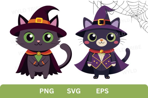 Halloween Cats Witches Illustrations Review