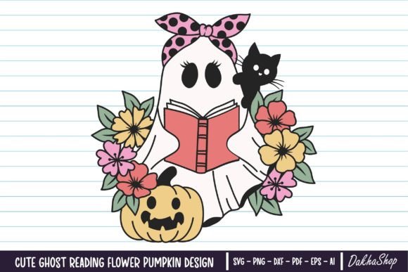 Halloween Svg Floral Ghost Cat Design Review