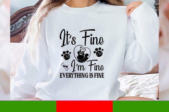 I m Fine Cat SVG for Embroidery Projects