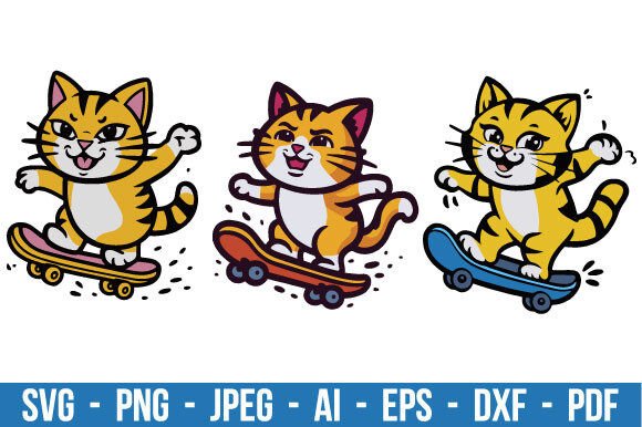 Skateboarding Cat SVG Bundle Review