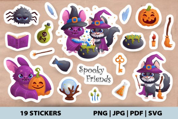 Spooky Friends 19 Printable Stickers Review