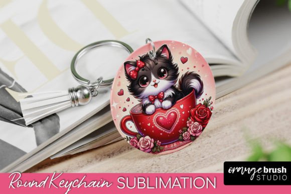 Valentine Cat Keyring - Round Keychain Review