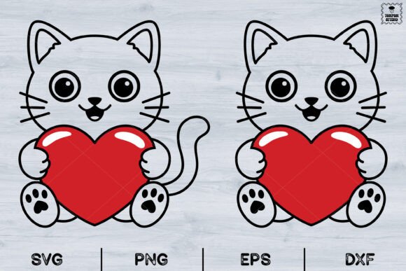 Valentine Cat Svg: A Cute Embroidery Design for Heartfelt Projects
