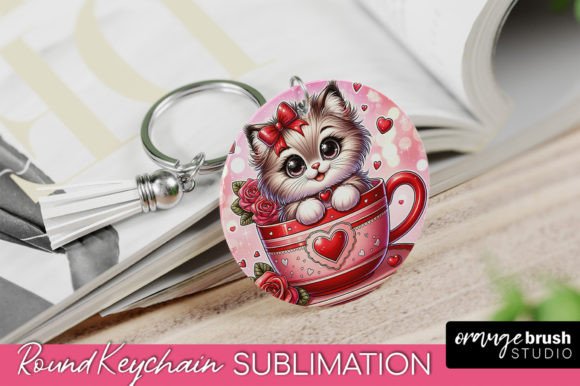 Valentine Sublimation Keychain Cute Cat Review