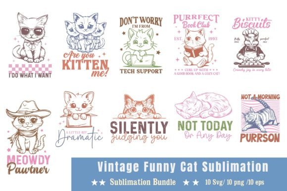 Vintage Funny Cat Sublimation Bundle Review