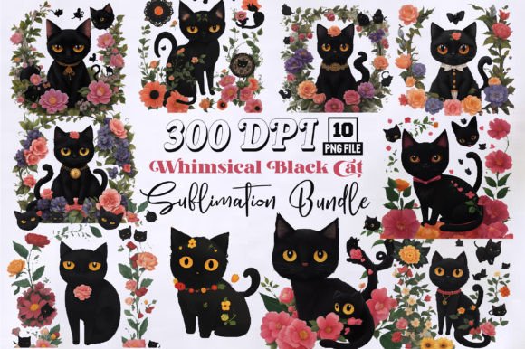 Whimsical Black Cat Clipart Bundle Review