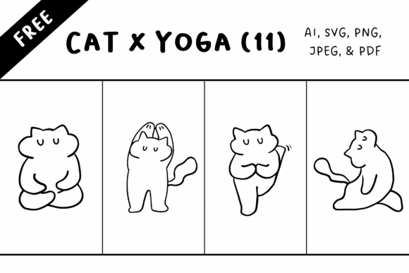 Yoga Cat Illustrations Set 11 Review