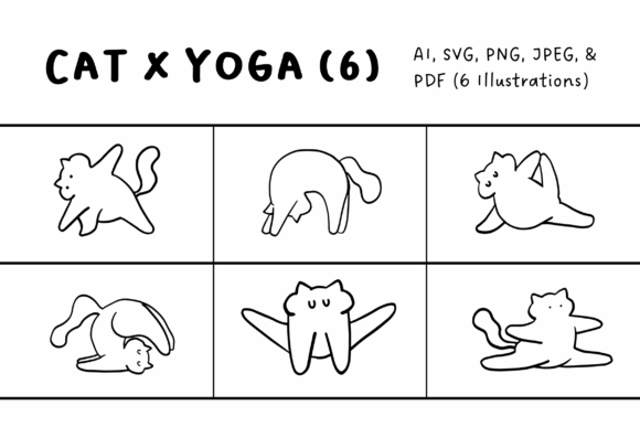 Yoga Cat Illustrations Set 6 Review